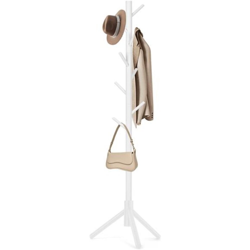 Coat Rack, Freestanding Coat Rack with 8 Hooks and 3 Adjustable Size Tree Coat